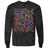 Flags Of The Countries Of The World 287 Flag International Tie-Dye Long Sleeve Shirt