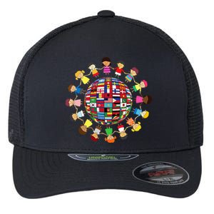 Flags Of The World Cultural Diversity Around The Globe Flexfit Unipanel Trucker Cap