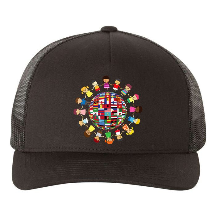 Flags Of The World Cultural Diversity Around The Globe Yupoong Adult 5-Panel Trucker Hat