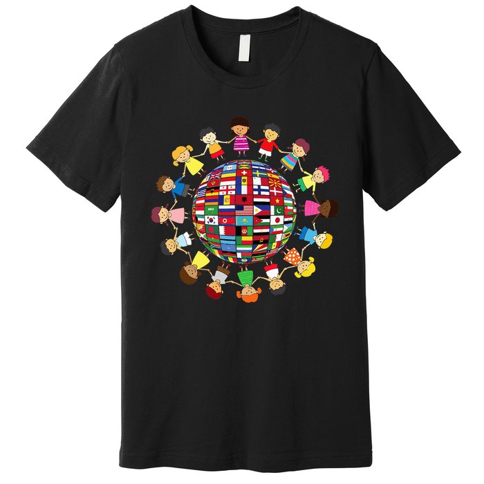 Flags Of The World Cultural Diversity Around The Globe Premium T-Shirt