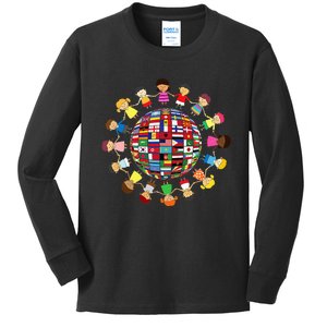 Flags Of The World Cultural Diversity Around The Globe Kids Long Sleeve Shirt