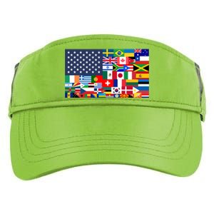 Flags Of The World American Flag We Are All Immigrants Gift Adult Drive Performance Visor