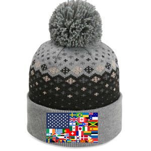 Flags Of The World American Flag We Are All Immigrants Gift The Baniff Cuffed Pom Beanie