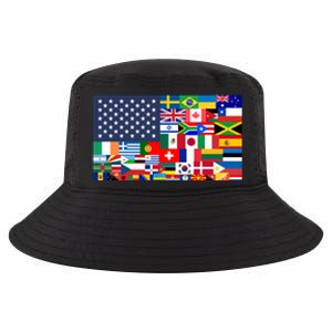 Flags Of The World American Flag We Are All Immigrants Gift Cool Comfort Performance Bucket Hat