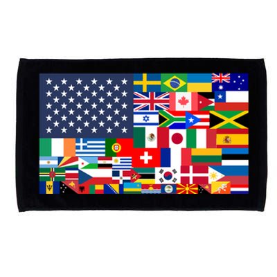 Flags Of The World American Flag We Are All Immigrants Gift Microfiber Hand Towel