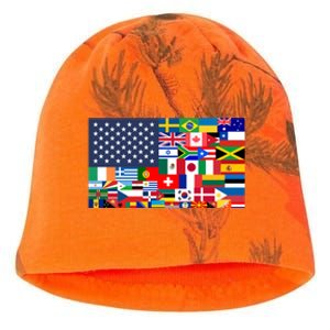 Flags Of The World American Flag We Are All Immigrants Gift Kati - Camo Knit Beanie