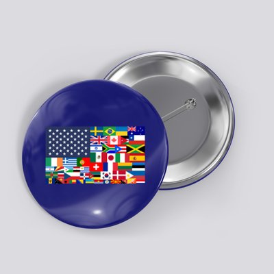 Flags Of The World American Flag We Are All Immigrants Gift Button