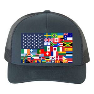 Flags Of The World American Flag We Are All Immigrants Gift Yupoong Adult 5-Panel Trucker Hat