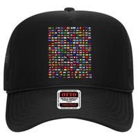 Flags Of The Countries Of The World 287 Flag International High Crown Mesh Back Trucker Hat