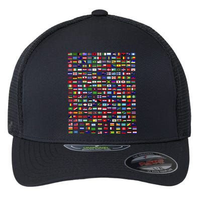 Flags Of The Countries Of The World 287 Flag International Flexfit Unipanel Trucker Cap