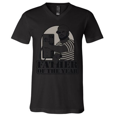 Father Of The Year Gary Plauche Fathers Day Vintage Gift V-Neck T-Shirt
