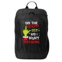 Funny On The List Of Naughty And I Regret Nothing Christmas Gift City Backpack