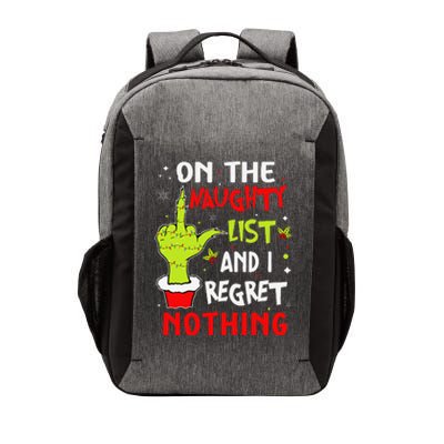 Funny On The List Of Naughty And I Regret Nothing Christmas Gift Vector Backpack