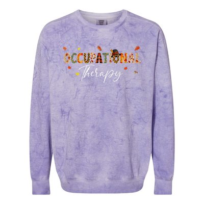 Funny Occupational Therapy Pumpkin Autumn Tree Fall Leaves Colorblast Crewneck Sweatshirt