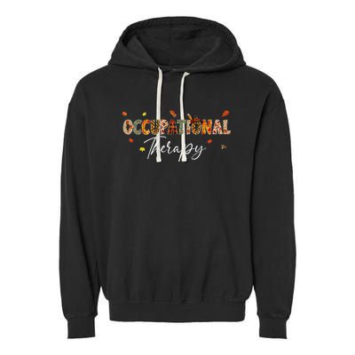 Funny Occupational Therapy Pumpkin Autumn Tree Fall Leaves Garment-Dyed Fleece Hoodie