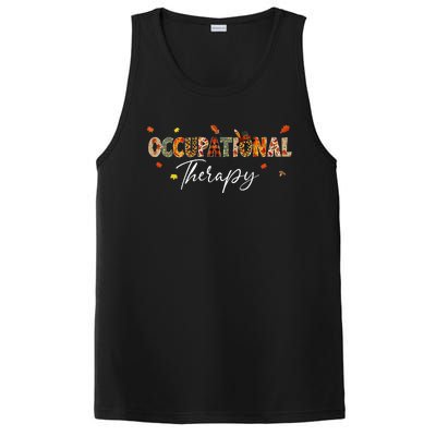 Funny Occupational Therapy Pumpkin Autumn Tree Fall Leaves PosiCharge Competitor Tank