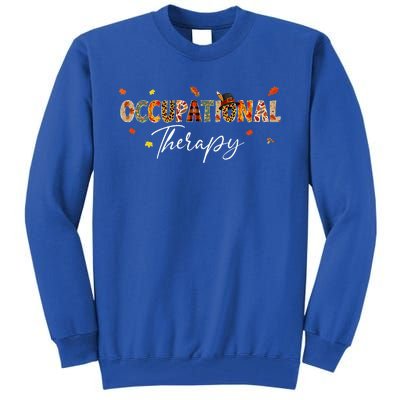 Funny Occupational Therapy Pumpkin Autumn Tree Fall Leaves Tall Sweatshirt