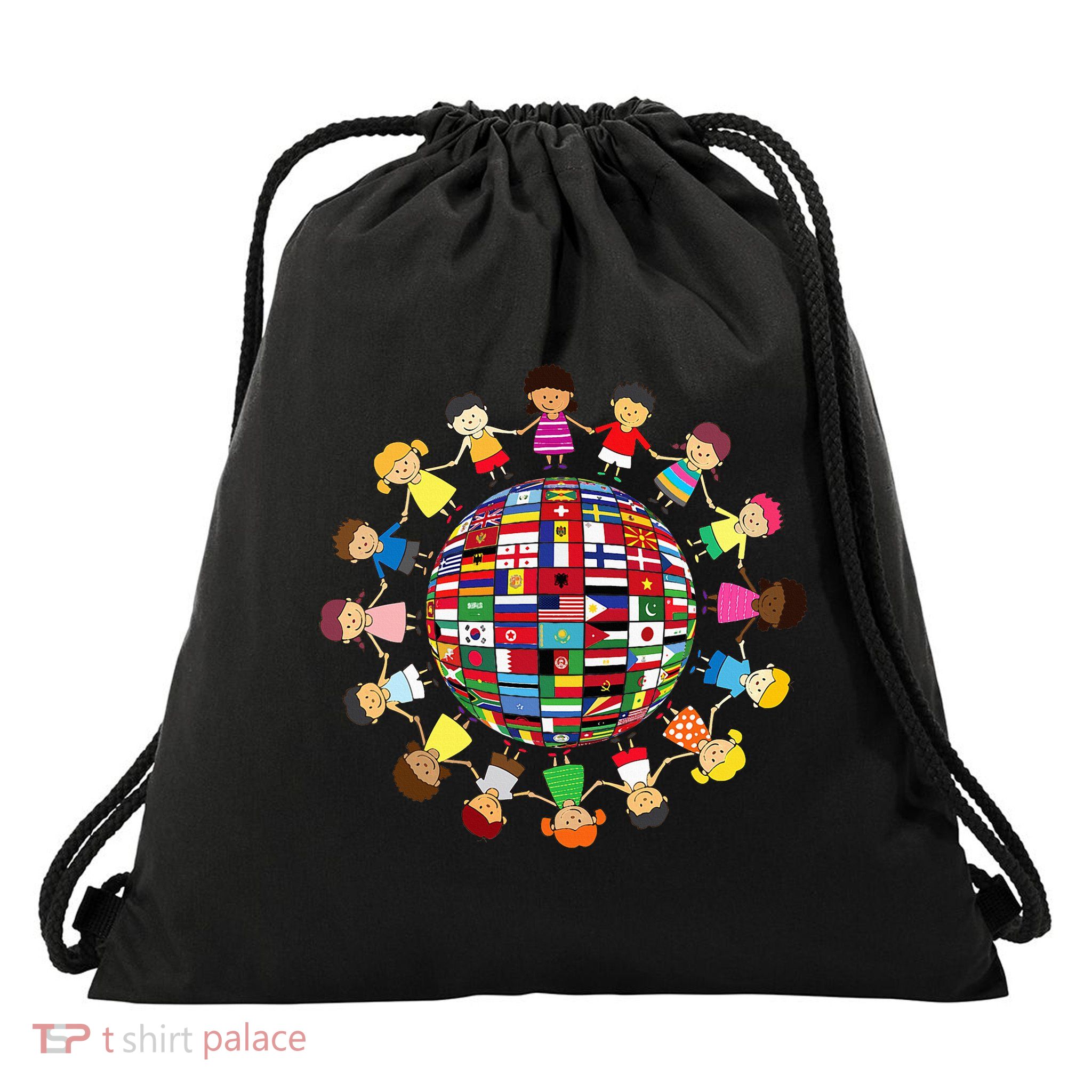 Flags Of The World Cultural Diversity Around The Globe Drawstring Bag