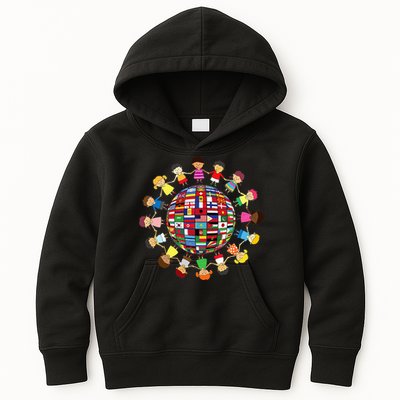 Flags Of The World Cultural Diversity Around The Globe Kids Hoodie