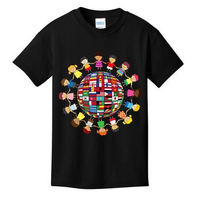 Flags Of The World Cultural Diversity Around The Globe Kids T-Shirt