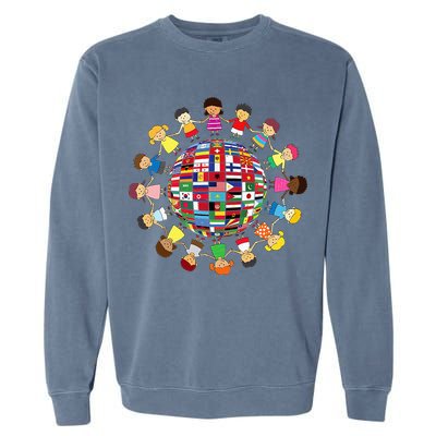 Flags Of The World Cultural Diversity Around The Globe Garment-Dyed Sweatshirt