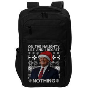 Funny On The List Of Naughty And Regret Nothing Trump Santa Cute Gift Impact Tech Backpack