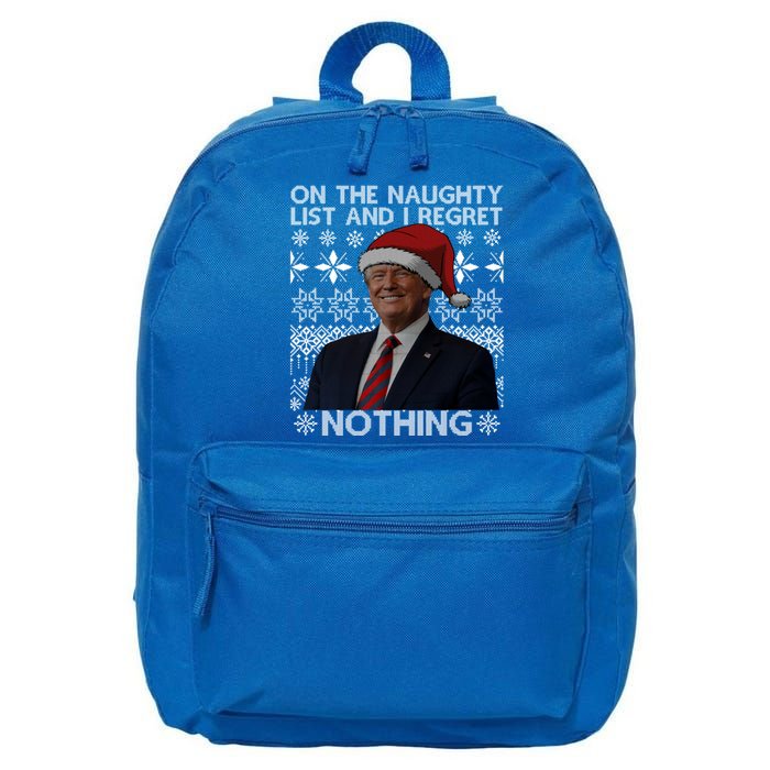 Funny On The List Of Naughty And Regret Nothing Trump Santa Cute Gift 16 in Basic Backpack