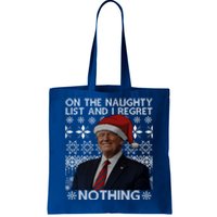 Funny On The List Of Naughty And Regret Nothing Trump Santa Cute Gift Tote Bag