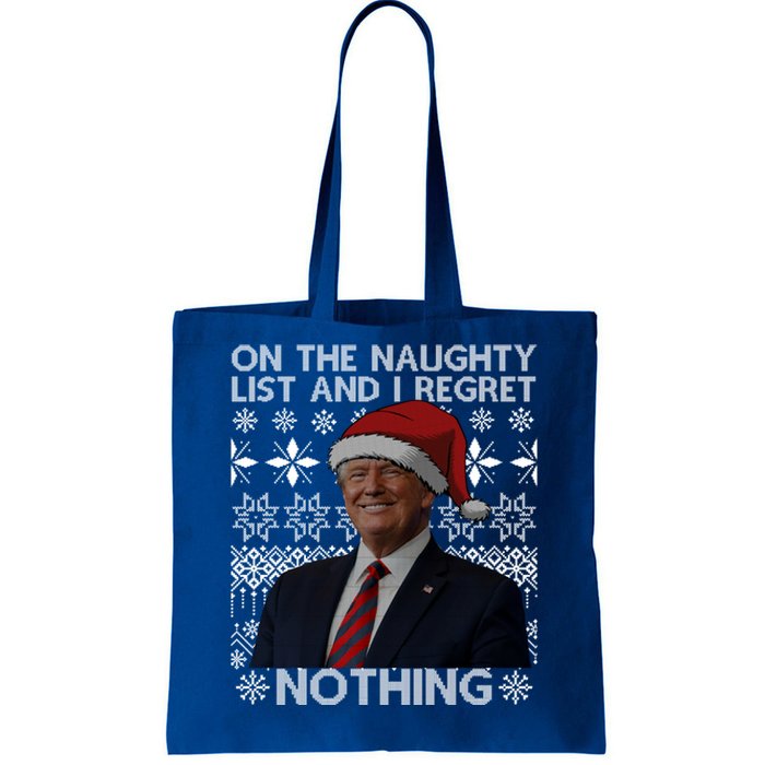 Funny On The List Of Naughty And Regret Nothing Trump Santa Cute Gift Tote Bag