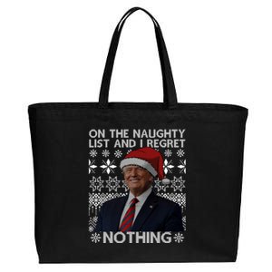 Funny On The List Of Naughty And Regret Nothing Trump Santa Cute Gift Cotton Canvas Jumbo Tote