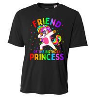 Friend of the Birthday Princess Dabbing Unicorn Cooling Performance Crew T-Shirt