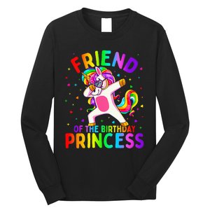 Friend of the Birthday Princess Dabbing Unicorn Long Sleeve Shirt