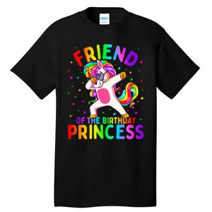 Friend of the Birthday Princess Dabbing Unicorn Tall T-Shirt