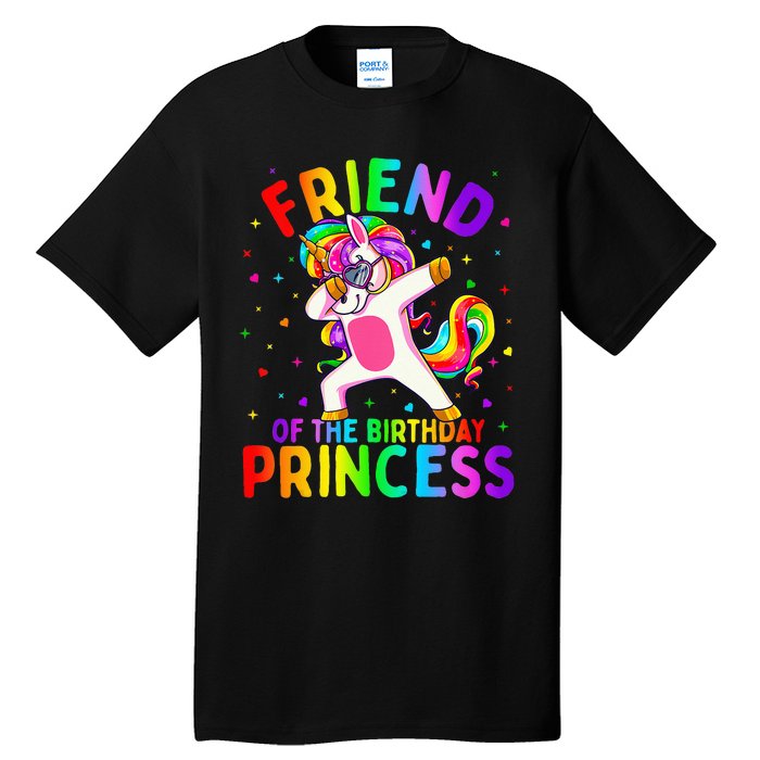 Friend of the Birthday Princess Dabbing Unicorn Tall T-Shirt