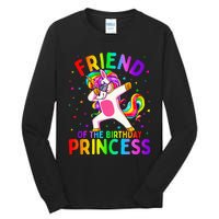 Friend of the Birthday Princess Dabbing Unicorn Tall Long Sleeve T-Shirt