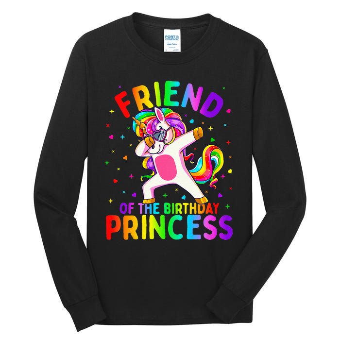 Friend of the Birthday Princess Dabbing Unicorn Tall Long Sleeve T-Shirt