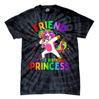 Friend of the Birthday Princess Dabbing Unicorn Tie-Dye T-Shirt