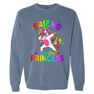 Friend of the Birthday Princess Dabbing Unicorn Garment-Dyed Sweatshirt