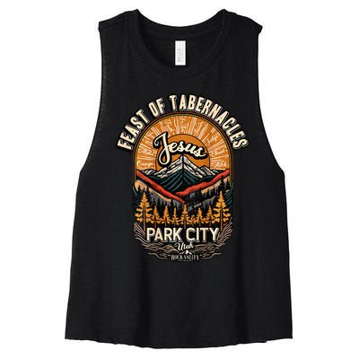 Feast Of Tabernacles Park City Utah Rock Valley Christian Women's Racerback Cropped Tank