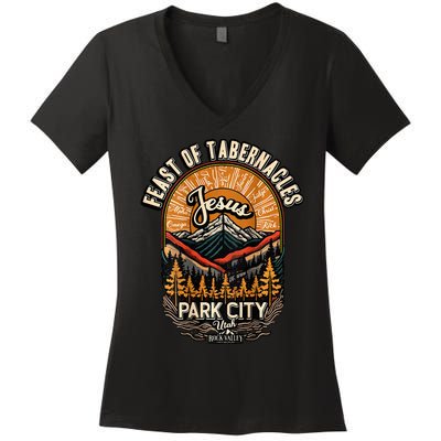 Feast Of Tabernacles Park City Utah Rock Valley Christian Women's V-Neck T-Shirt