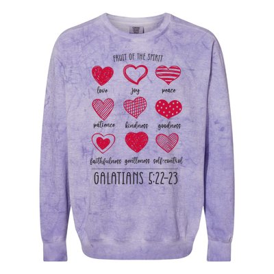 Fruit Of The Spirit Heart Galatians 5 22 23 Colorblast Crewneck Sweatshirt