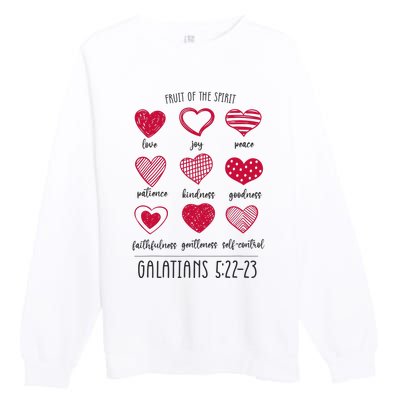 Fruit Of The Spirit Heart Galatians 5 22 23 Premium Crewneck Sweatshirt