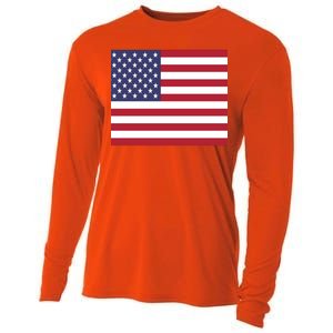 Flag of the United States USA American Cooling Performance Long Sleeve Crew