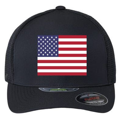 Flag of the United States USA American Flexfit Unipanel Trucker Cap