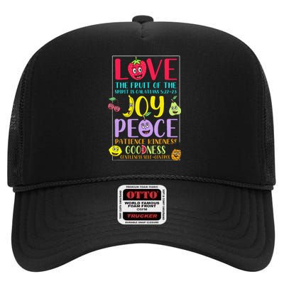 Fruit Of The Spirit Galatians Inspirational Christian Faith High Crown Mesh Back Trucker Hat