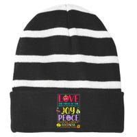 Fruit Of The Spirit Galatians Inspirational Christian Faith Striped Beanie with Solid Band