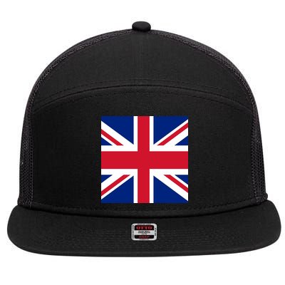 Flag of the United Kingdom of Great Britain 7 Panel Mesh Trucker Snapback Hat