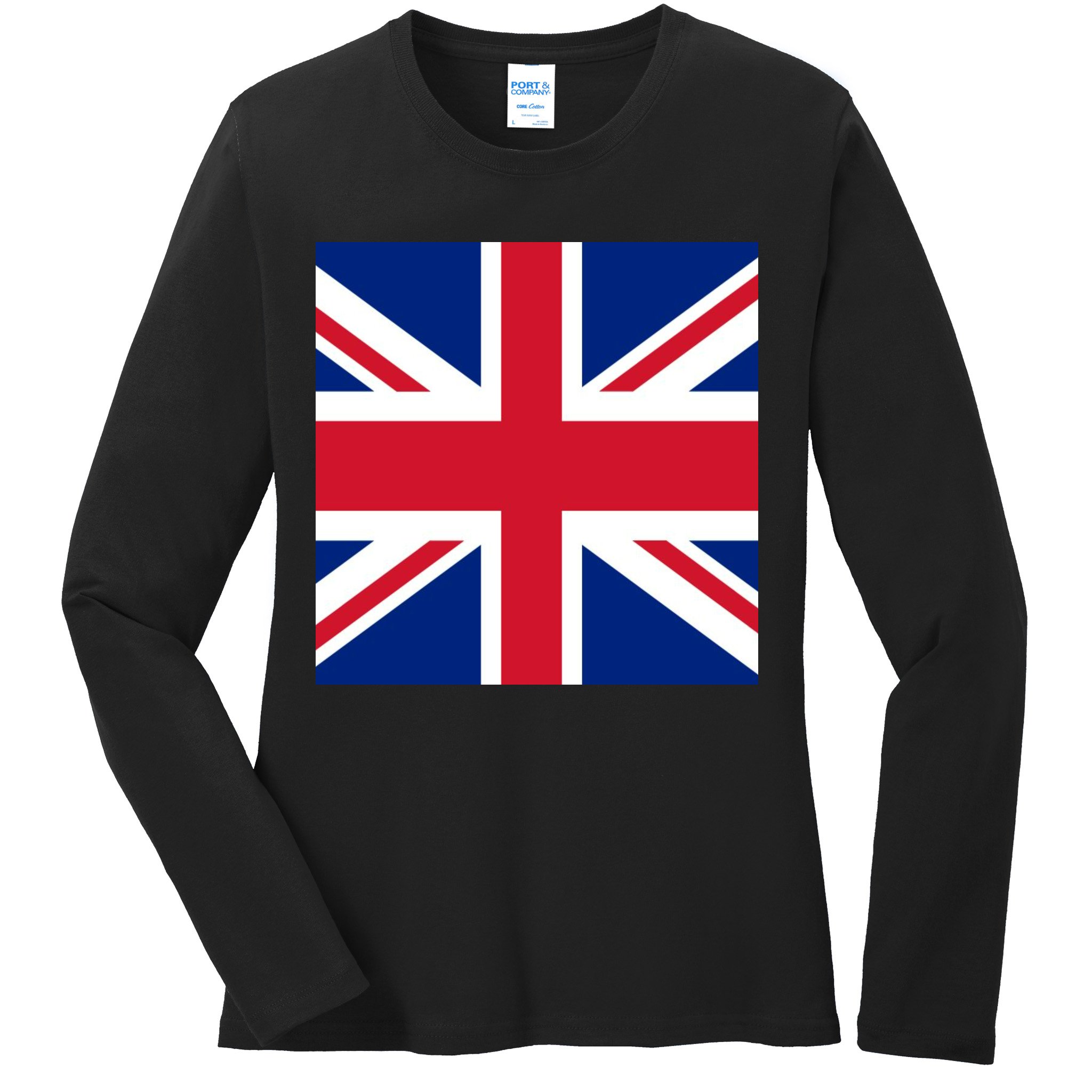 Flag of the United Kingdom of Great Britain Ladies Long Sleeve Shirt