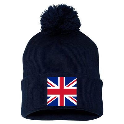 Flag of the United Kingdom of Great Britain Pom Pom 12in Knit Beanie