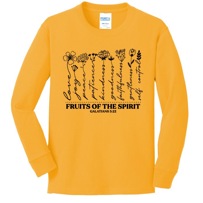 Fruits Of The Spirit Galatians 5:22 Kids Long Sleeve Shirt